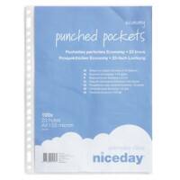 Niceday Economy Showtassen A4 Mat Transparant 55 Micron PP (Polypropeen) Boven 23 Gaten 100 Stuks