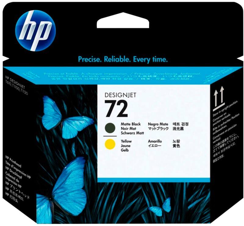 HP 72 Origineel C9384A Mat zwart, geel