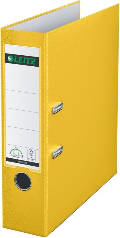 Leitz 180° Breed Ordner A4 82 mm Geel 2 Ringen 1010 Kunststof Glad Staand