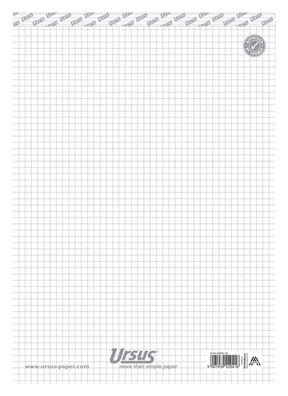 Ursus Style Notitieblok A4 Geruit Geniet Papier Wit Geperforeerd  100 Pagina's 10 Stuks à 50 Vellen