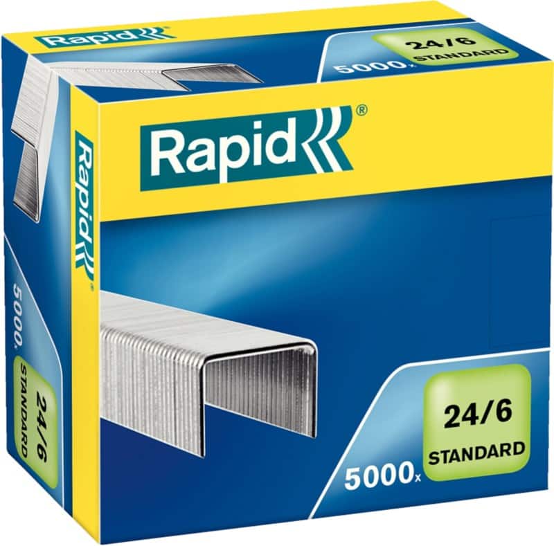 Rapid Standard Nietjes 24/6 24859800 Gegalvaniseerd staal Blauw 5000 Nietjes