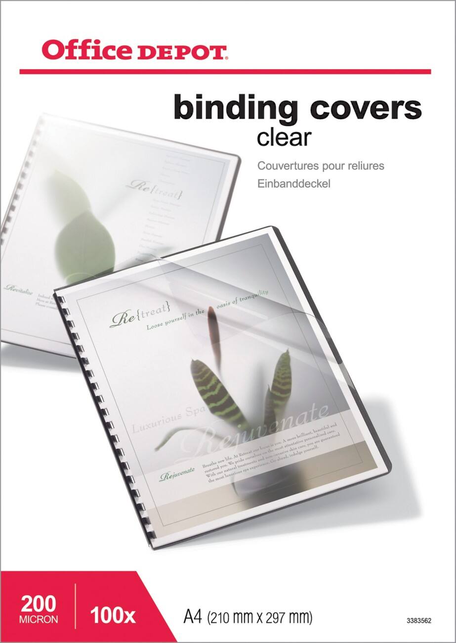 Office Depot Inbindkaften A4 PVC 200 Micron Transparant 100 Stuks