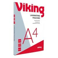 Viking Lamineerhoezen A4 Glanzend 75 (2 x 75 micron) Transparant 100 Stuks 