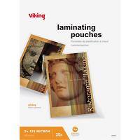 Viking Lamineerhoes A4 Glanzend 125 micron (2 x 125) Transparant 25 Stuks