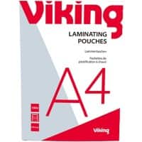 Viking Lamineerhoezen A4 Glanzend 125 (2 x 125 micron) Transparant 100 Stuks 