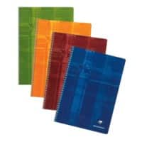 Clairefontaine Schrijfblok A4 Gelinieerd Spiraal gebonden Gelamineerd Karton Kleurenassortiment Niet geperforeerd 100 Pagina's