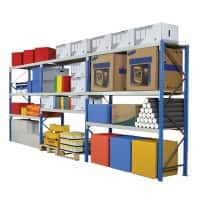 ARNO SPACE Vervolgelement stellingkast 2 Planken Gelakt staal 1.800 x 600 x 2.000 mm Blauw, lichtgrijs