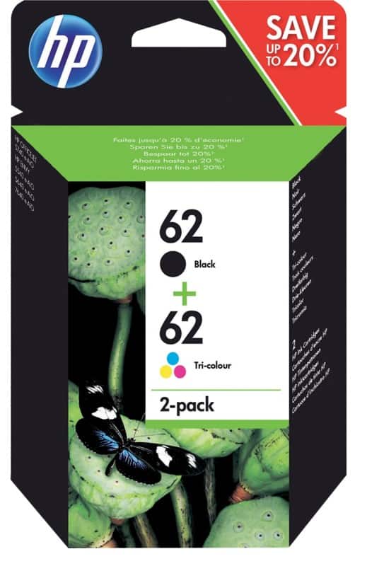 HP 62 originele inktcartridge N9J71AE zwart, cyaan, magenta, geel multipak 2 stuks