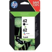 HP 62 originele inktcartridge N9J71AE zwart, cyaan, magenta, geel multipak 2 stuks