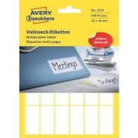 Avery Etiketten 3324 Klevend Wit 38 x 18 mm 27 Vellen à 24 Etiketten