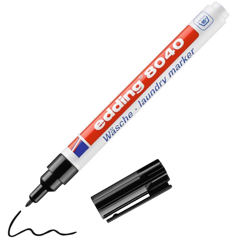 edding 8040 Permanent Textielmarker Zwart Fijn Ronde punt 1 mm