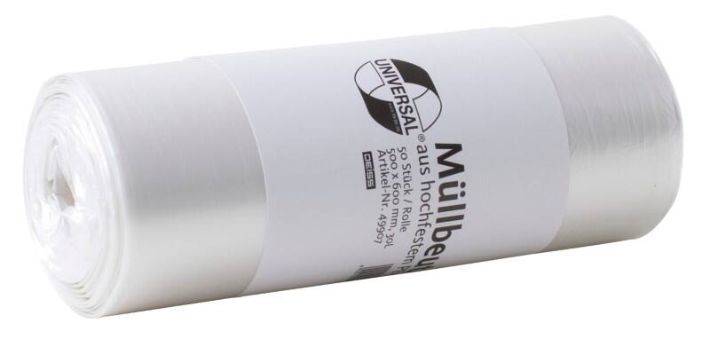 DEISS Universal Licht gebruik Vuilniszakken 30 l Transparant HDPE (Hogedichtheidpolyetheen) 5 micron 50 Stuks
