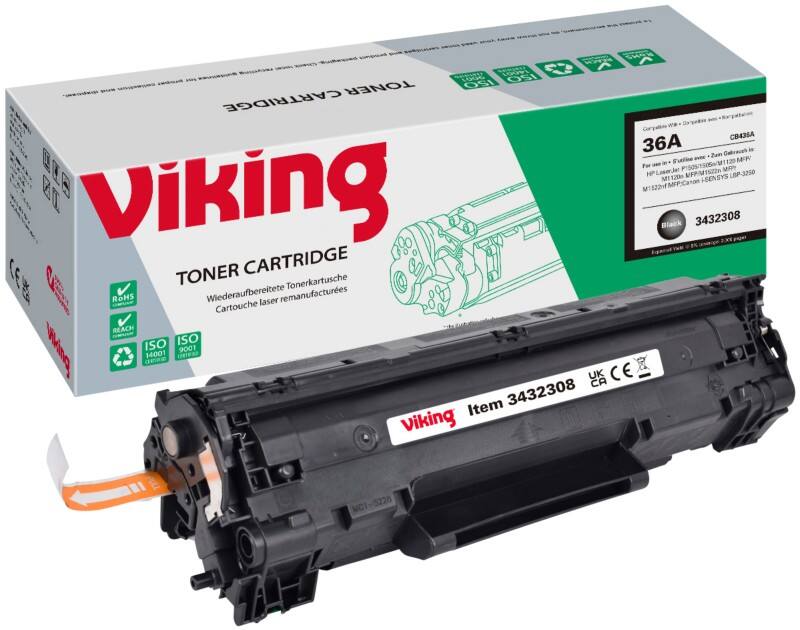 Viking 36A Compatibel HP Tonercartridge CB436A Zwart