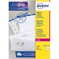 Avery UltraGrip Adresetiketten L7173-100 Klevend A4 Wit 99,1 x 57 mm 100 Vellen à 10 Etiketten