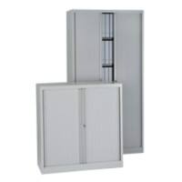 Bisley EuroTambour Roldeurkast Kunststof, Staal 4 Planken 1.200 x 430 x 1.980 mm Zilver