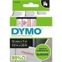 DYMO D1 S0720520 Lettertape Rood op Transparant 12 mm x 7 m