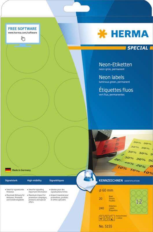 HERMA Etiketten 5155 20 Vellen à 12 Etiketten