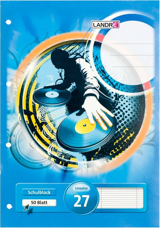 LANDRÉ Schrift A4 Gelinieerd Gelijmd Karton Blauw Niet geperforeerd 100 Pagina's