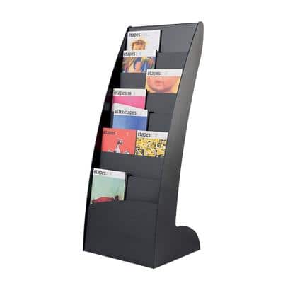 Paperflow Vrijstaande Tijdschrift Display gebogen Multi-Format Zwart