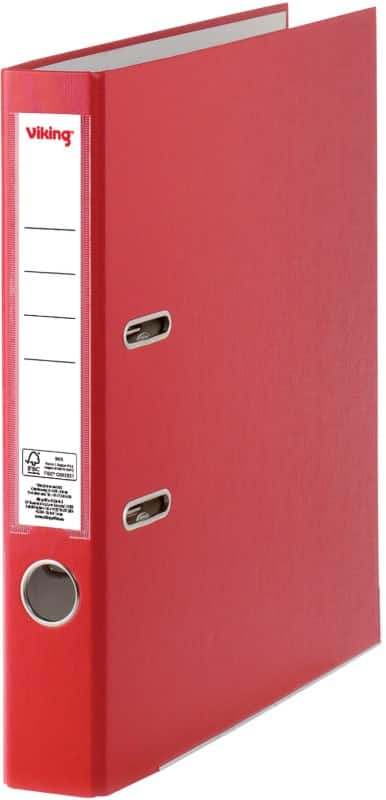 Viking Smal Ordner A4 50 mm Rood 2 Ringen Karton, PP (Polypropeen) Mat Staand
