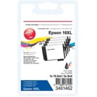 Office Depot Compatibel Epson 16XL Inktcartridge C13T16364012 Zwart, cyaan, magenta geel Multipack 4 Stuks