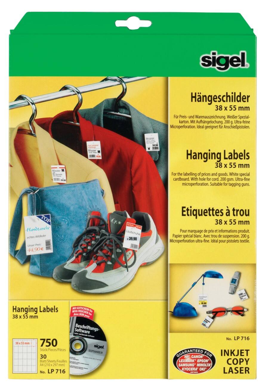 Sigel Labels LP716 Wit 3,8 x 5,5 cm 750 Stuks