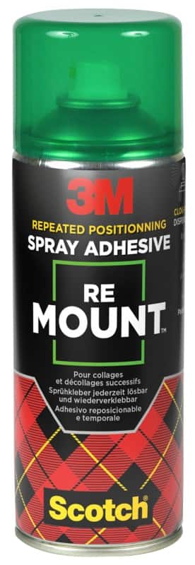 3M Scotch ReMount Lijmspray Transparant Herpositioneerbare lijm 400 ml