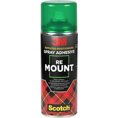 3M Scotch ReMount Lijmspray Transparant Herpositioneerbare lijm 400 ml