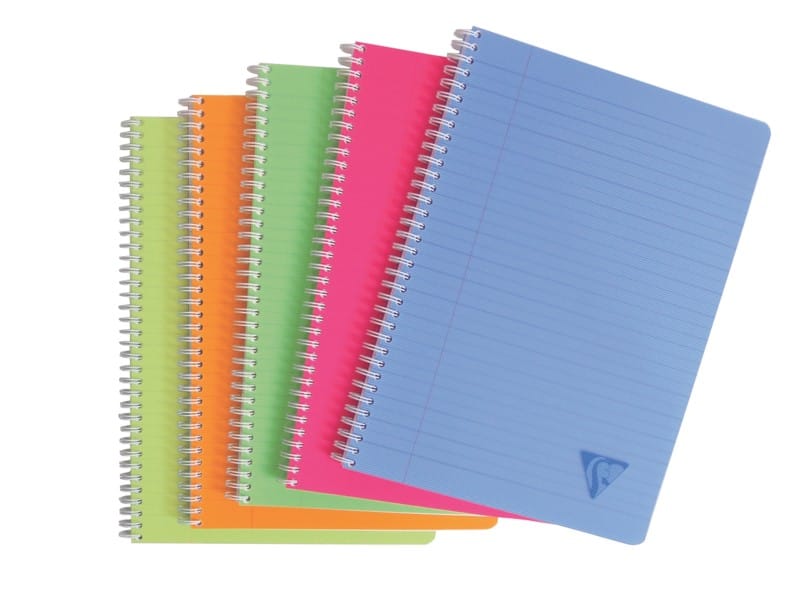 Clairefontaine Linicolor Schrijfblok A4 Gelinieerd Spiraal gebonden PP (Polypropeen) Kleurenassortiment 180 Pagina's 90 Vellen
