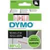 Dymo D1 S0720550 / 45015 Authentiek Labeltape Zelfklevend Rood op wit 12 mm x 7m