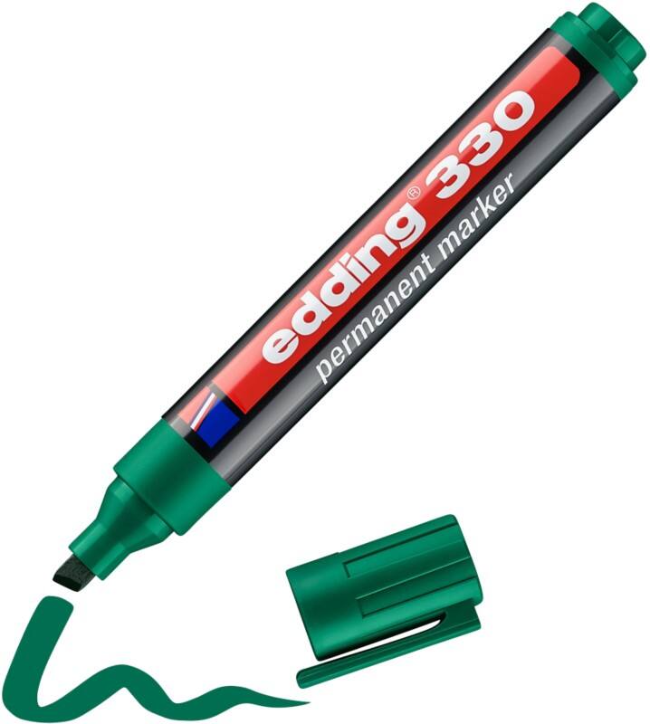 edding 330 Permanentmarker Breed Beitelpunt 1 - 5 mm Groen Navulbaar Waterbestendig