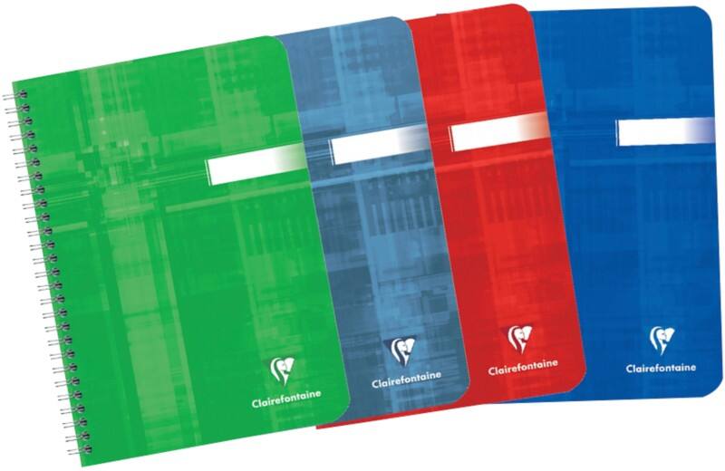 Clairefontaine Schrijfblok A5 Gelinieerd Spiraal gebonden Gelamineerd karton Kleurenassortiment Niet geperforeerd 180 Pagina's