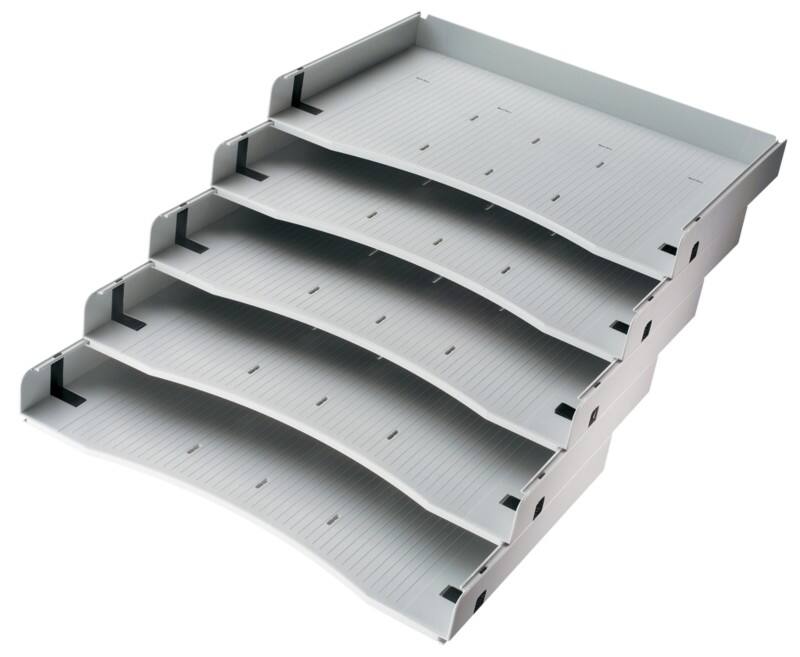 Hammerbacher Schuine schappen voor ladeblok Grijs 327 x 212 x 33 mm