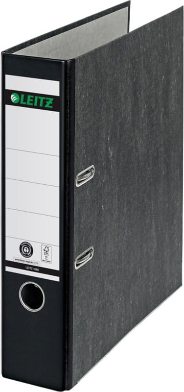 Leitz 180° Breed Ordner A4 82 mm Zwart 2 Ringen 1080 Karton Wolkenmarmer Staand Gerecycled