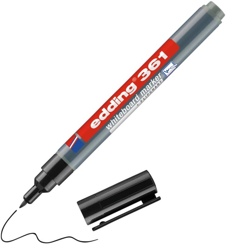 edding 361 Whiteboard-marker Zwart Fijn Ronde punt -