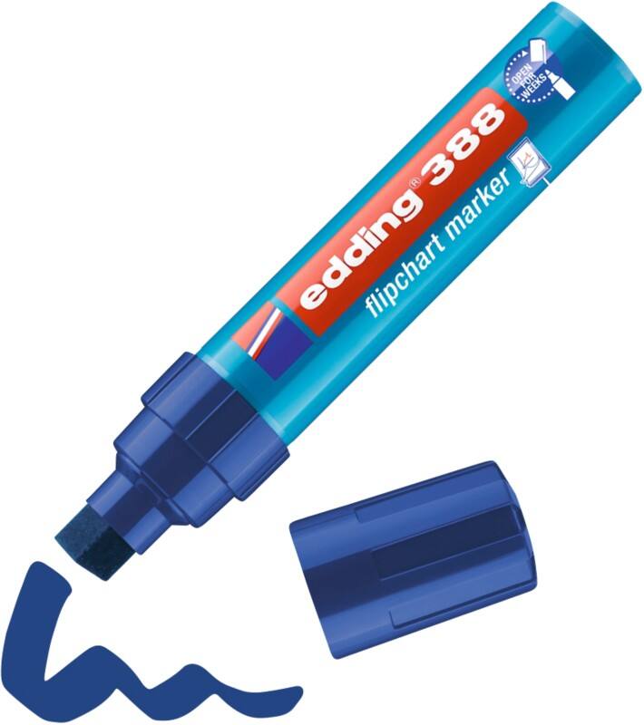 edding 388 Flipovermarker Extra breed Beitelpunt 4 - 12 mm Blauw Waterbestendig