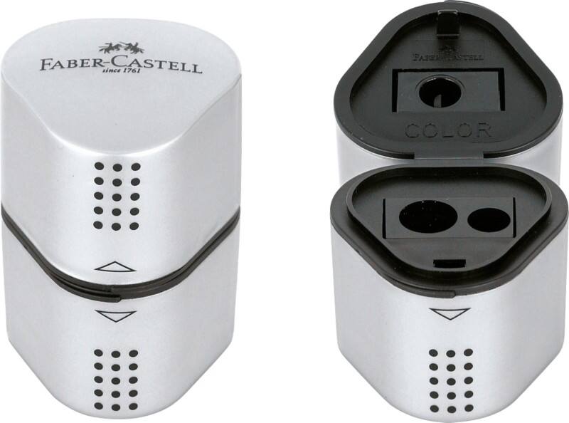 Faber-Castell Grip 2001 Puntenslijper 3 Gaten Kunststof Zilver 183800