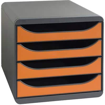 Exacompta Ladekastje Big Box Polystyreen Oranje, Zwart 27,8 x 34,7 x 26,7 cm