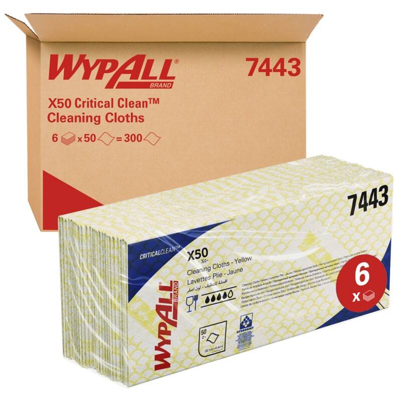 WYPALL Reinigingsdoekjes 1-laags X50 7443 Geel 50 Vellen