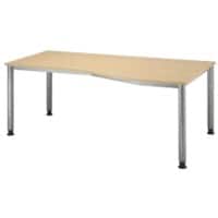 Hammerbacher Matrix Hoogteverstelbaar Bureau Vrije vorm Ahorn 4 voeten 1.800 (B) x 1.000 (D) x 810 (H) mm Aluminium, Hout, Kunststof, Spaanplaat