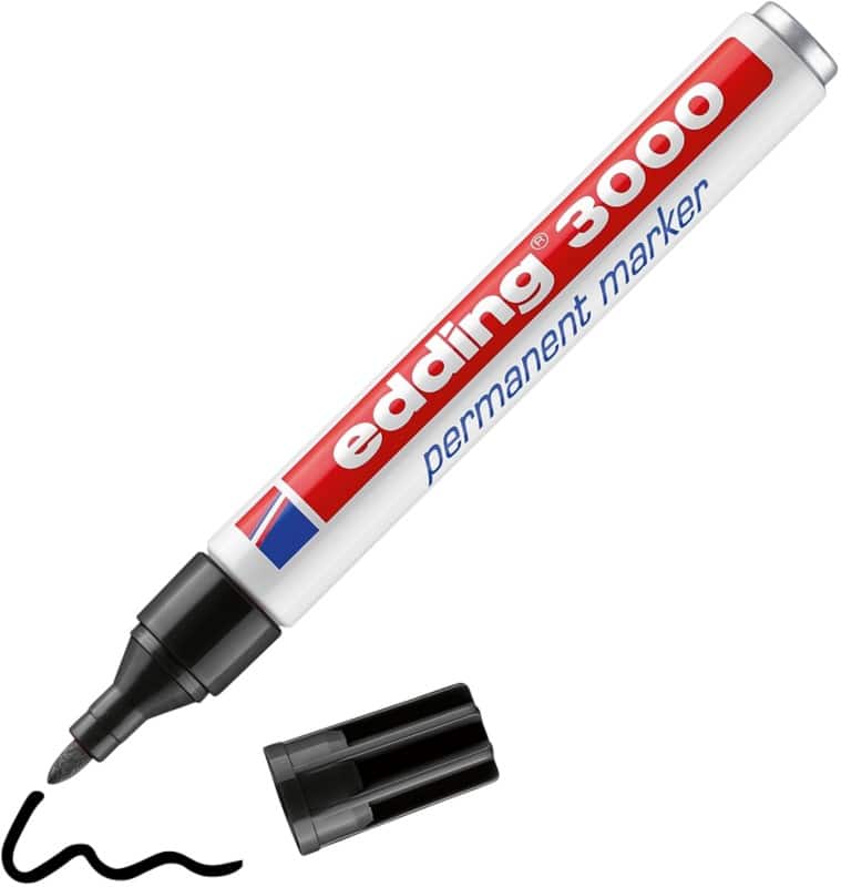 edding 3000 Permanent marker  Medium Ronde punt 1,5 - 3 mm Zwart Navulbaar Waterbestending