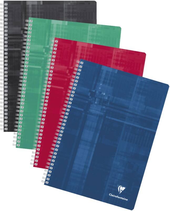 Clairefontaine Spiraalschrift A4 Geruit Spiraal gebonden Gelamineerd karton Kleurenassortiment Niet geperforeerd 180 Pagina's