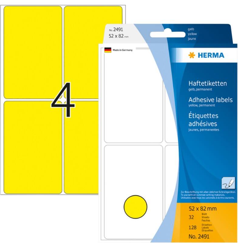 HERMA Etiketten 2491 32 Vellen à 4 Etiketten