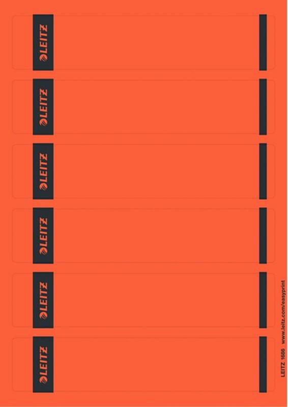 Leitz PC Printbare Zelfklevende Rugetiketten 1686 Voor Leitz 1050 Ordners Rood 39 x 192 mm 150 Stuks
