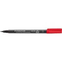 STAEDTLER Lumocolor Universal S Permanentmarker 97% gerecycled Extra Fijn Ronde punt 0,4 mm Rood Navulbaar 10 Stuks