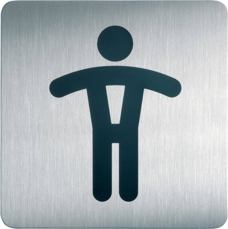 DURABLE PICTO Pictogram Herentoilet Zelfklevend RVS (Roestvrij staal) 15 x 15 cm 4954-23A