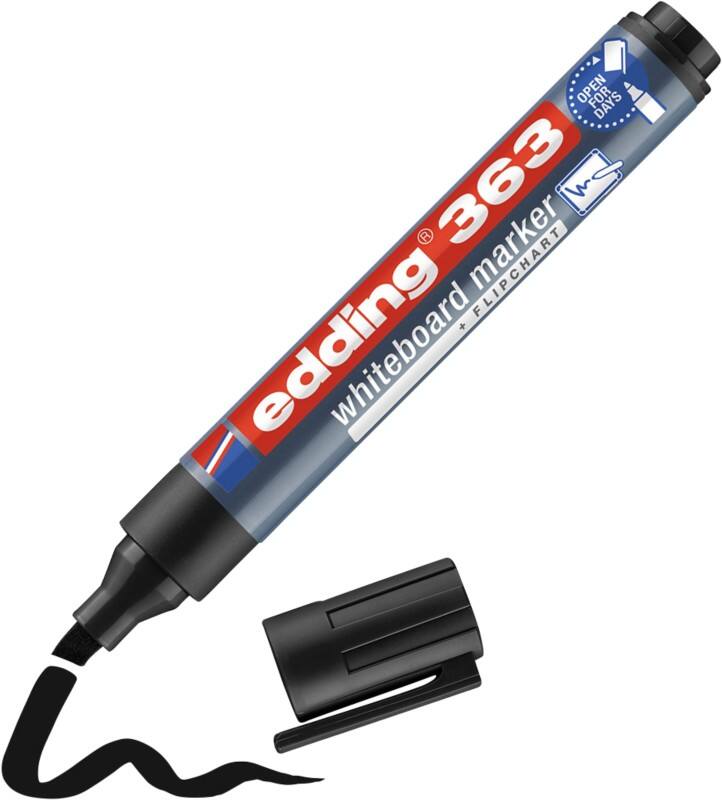 edding 363 Niet-permanent Whiteboard-marker Zwart Breed Beitelpunt 1 - 5 mm