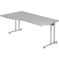 Hammerbacher Matrix VNS Niet hoogteverstelbaar Bureau Vrije vorm Grijs C-Voet 1.800 (B) x 1.000 (D) x 740 (H) mm Spaanplaat, Staal