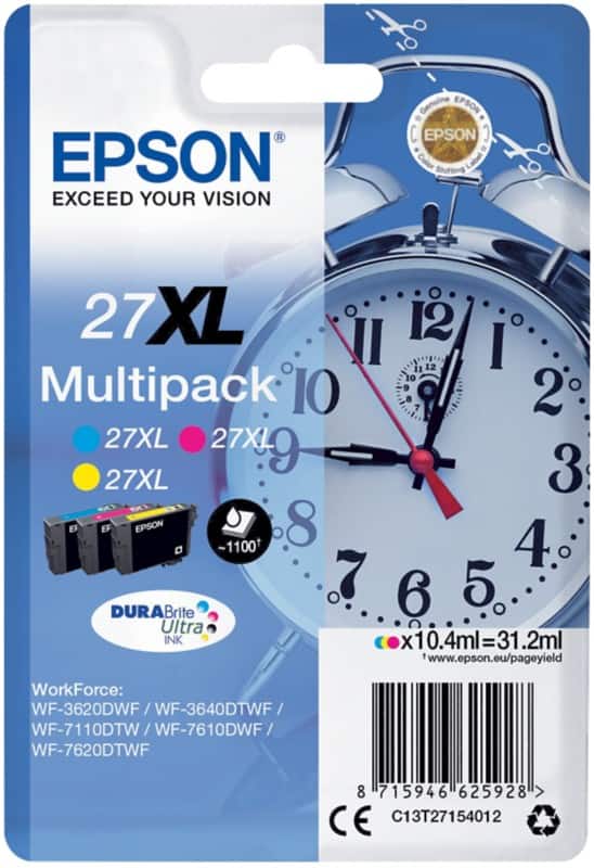 Epson 27XL Origineel Inktcartridge C13T27154012 Cyaan, magenta, geel Multipack 3 Stuks