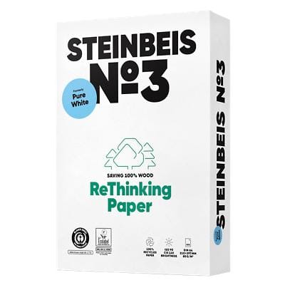 Steinbeis Pure No.3 A4 Kopieerpapier 100% Recycled 80 g/m² Glad Wit 500 Vellen